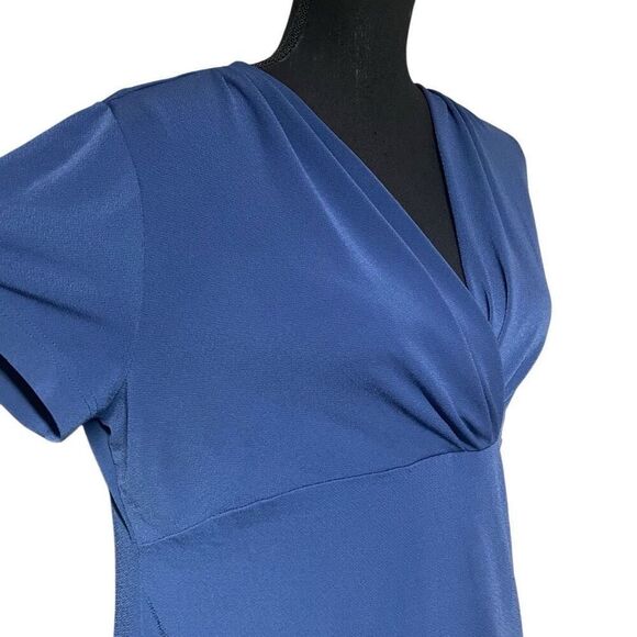 Coldwater Creek Deep Blue Wrap-Neck Top N0273 - Picture 2 of 7